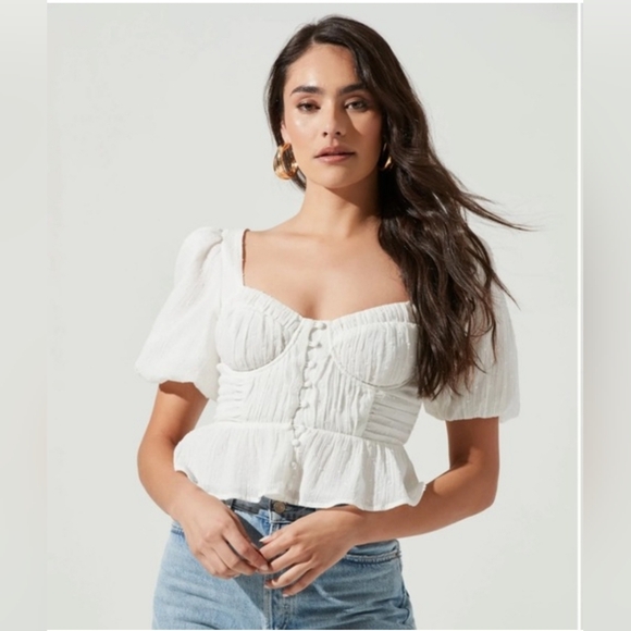 Free People Tops - ASTR THE LABEL | FREE PEOPLE | REVOLVE CLAIRMONT PUSHUP TOP PUFF SLEEVE WOMENS